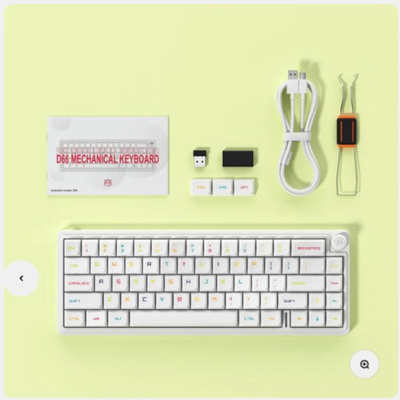 Dustsilver D66 Rainbow Sprinkles Wireless 65% layout Hot Swappable RGB Keyboard - Picture 6 of 11